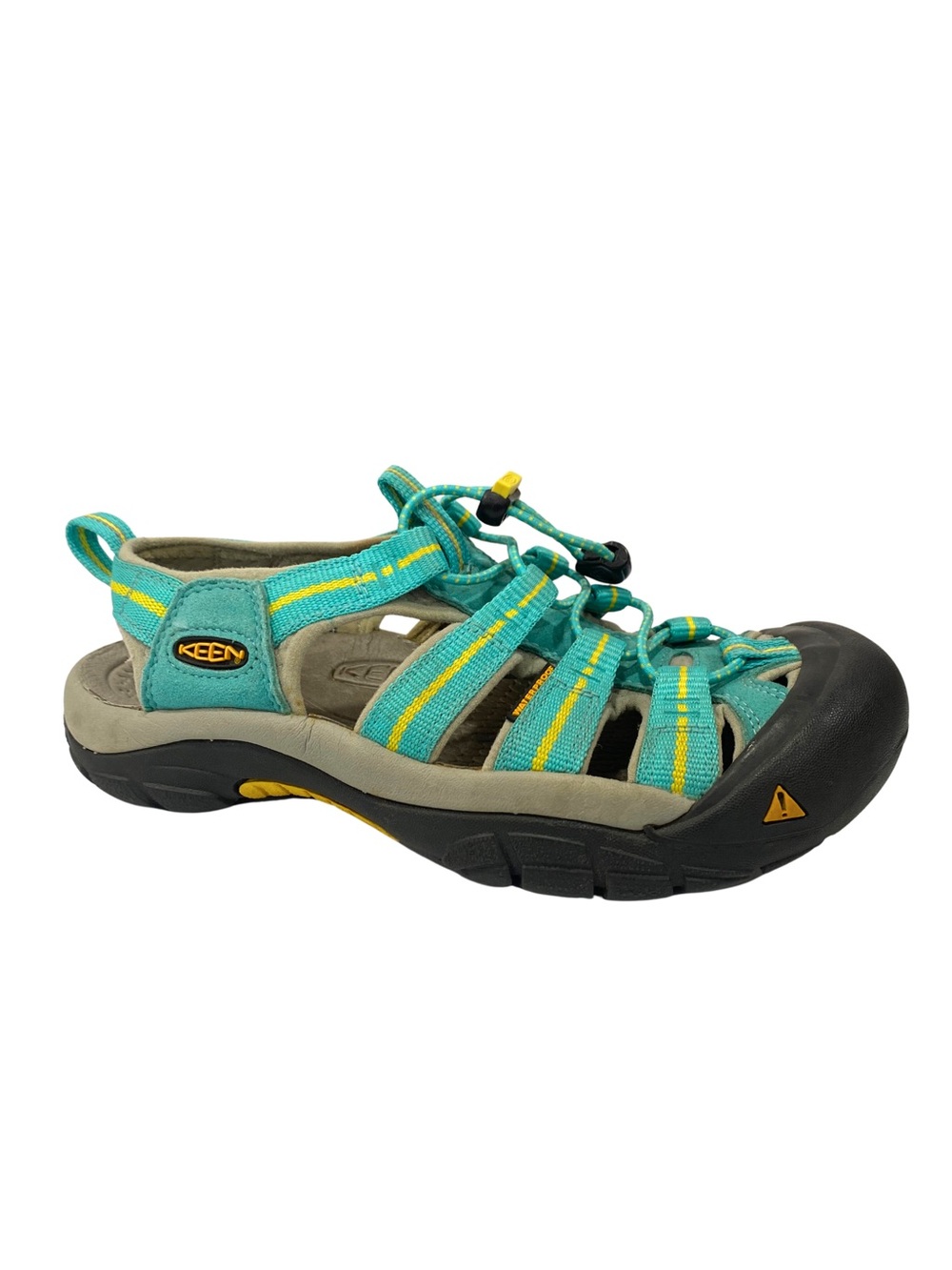 KEEN Newport H2 Women’s Waterproof Hiking Sandals Teal Yellow Size 6.5 1010951